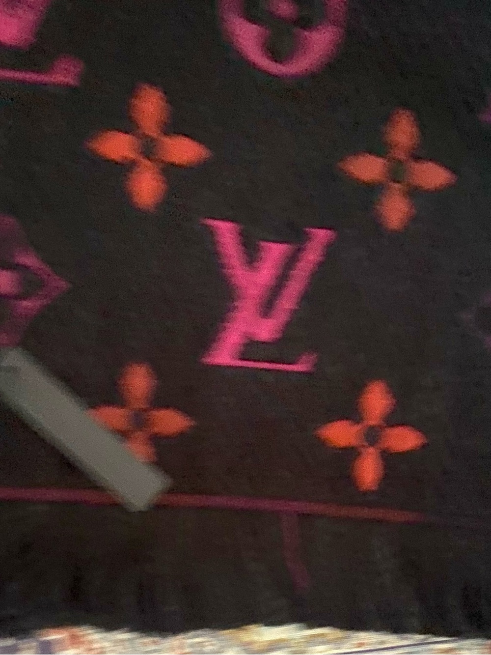 New Monogram Gradient Scarf in Black and Burgundy - Picture 2 of 6